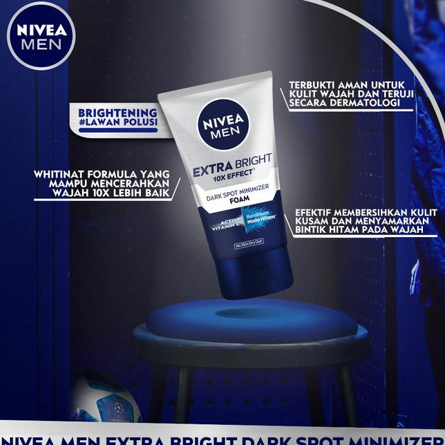 NIVEA MEN Personal Care Men Brightening Dark Spot Facial Foam-TwinPack