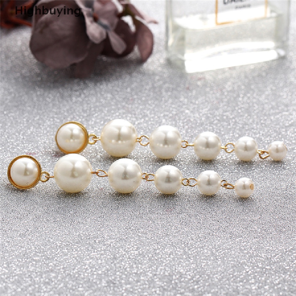 Hbid Lady Elegan Ear Stud Mutiara Rumbai Panjang Statement Menjuntai Drop Earrings Perhiasan Glory