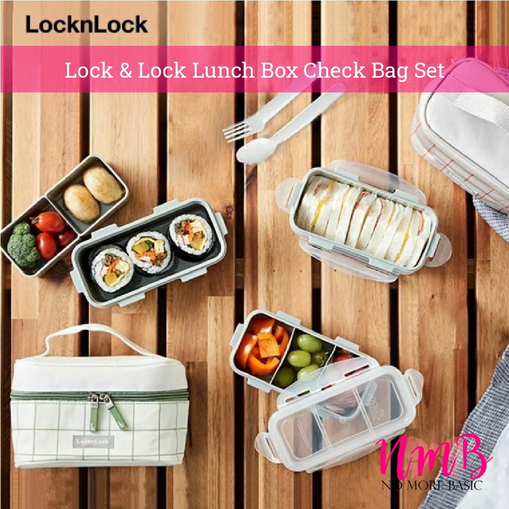Lock &amp; Lock Lunch Box Check Bag Set