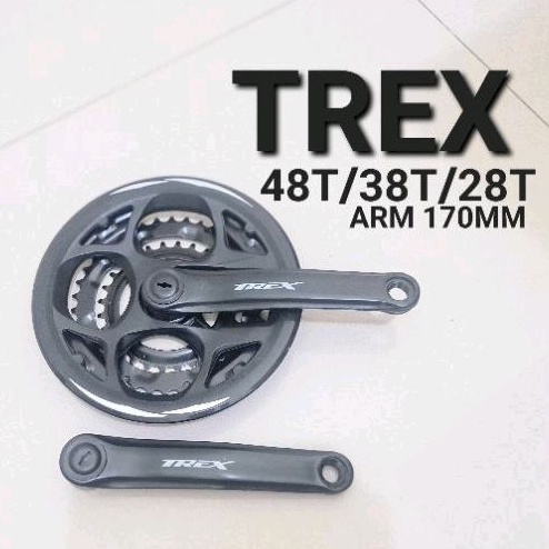 CRANK TREX 48T 38T 28T CRANK SEPEDA MTB TRIPLE 48 38 28 T FEDERAL LIPAT