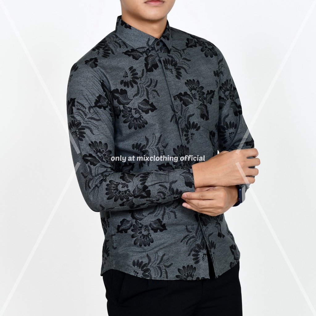 Kemeja Batik Slimfit ZL3918B - Baju Batik Pria Slim Fit Mewah Keren Lengan Panjang