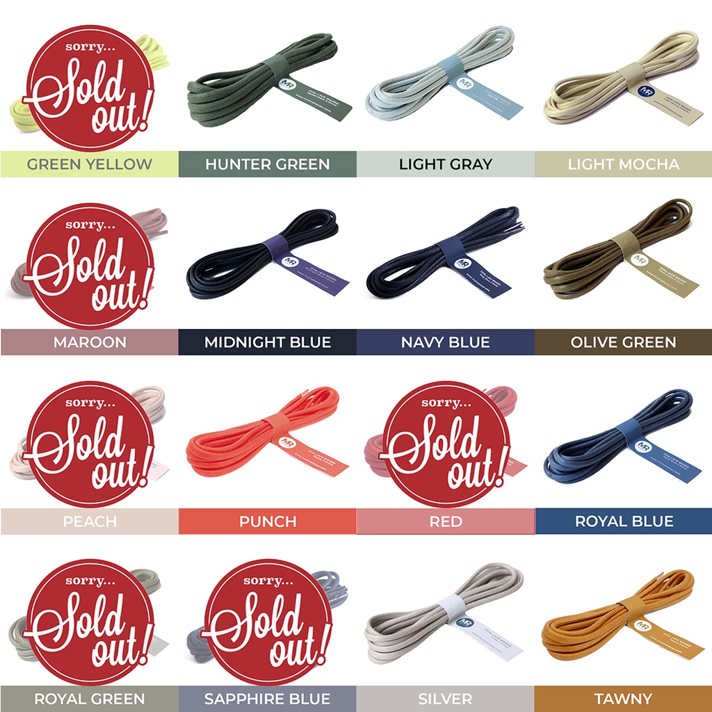 Tali Sepatu Lilin Oval 200cm 3.5mm Variasi Warna untuk Boots