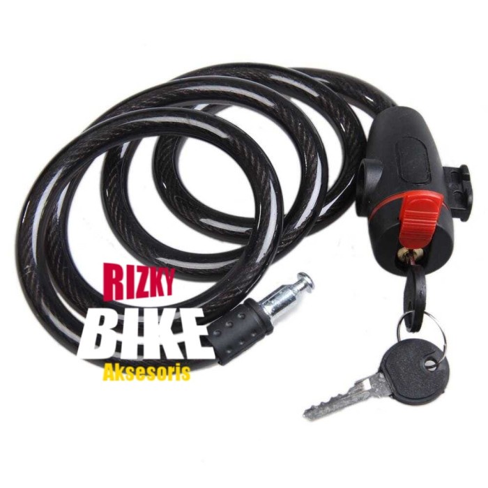 KUNCI-HELM- PENGAMAN KUNCI GEMBOK SEPEDA HELM ANTI MALING KAWAT BAJA KUAT -HELM-KUNCI