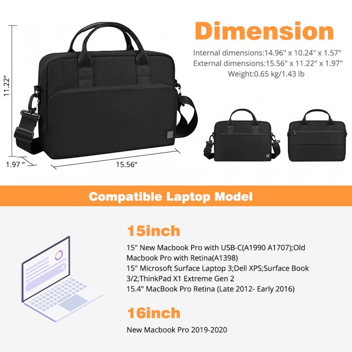 AKN88 - WIWU Tas Laptop 16 Inch Alpha DOUBLE LAYER BAG