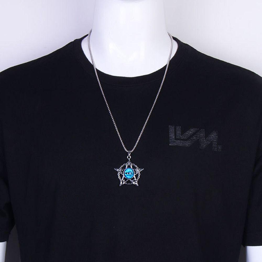 Mxbeauty Pria Kalung Fashion Pribadi Keren Klavikula Rantai Stainless Steel Niche Desain Alloy Pentacle Turki Sweater Chain