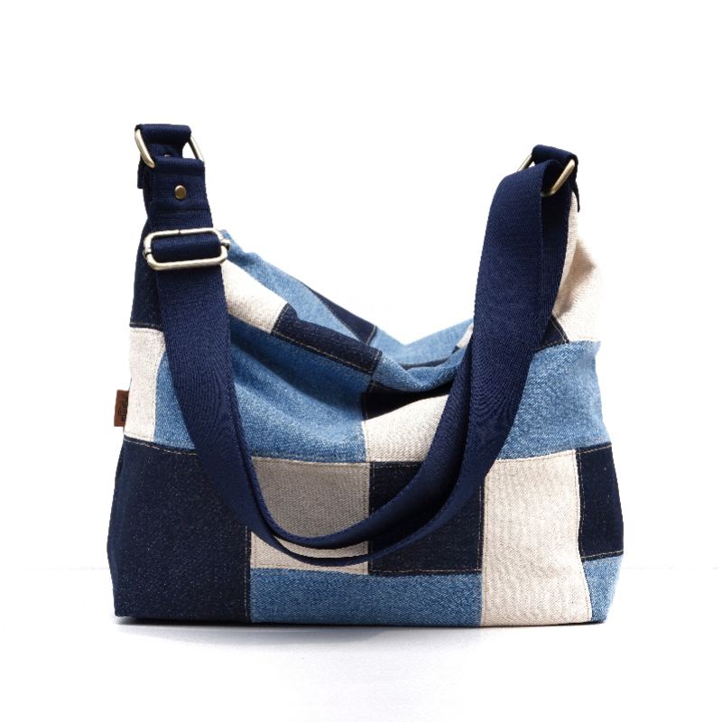 KAINA Denim Patchwork Sagara Hobo Bag [Free Pouch] PO 5 HARI