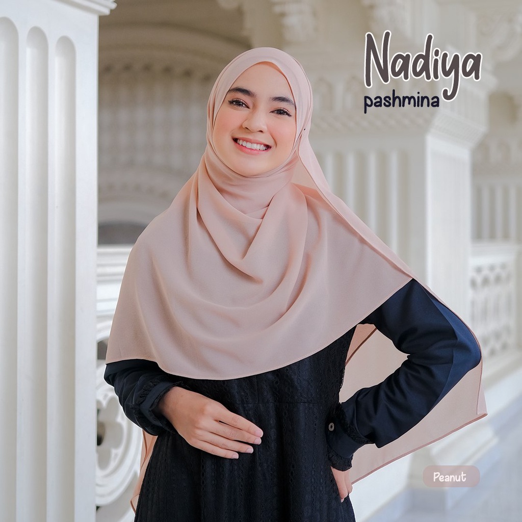 Riskirich Nadiya Hijab Pashmina Syari 72x195cm Ceruty Baby Doll Polos Premium