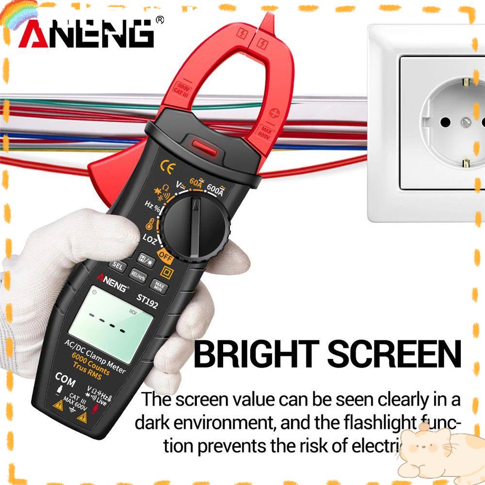 Solighter Digital Clamp Meter Kapasitansi Presisi Tinggi NCV Ohm Hz Transistor 60A/600A Tester Penjepit Arus AC/DC