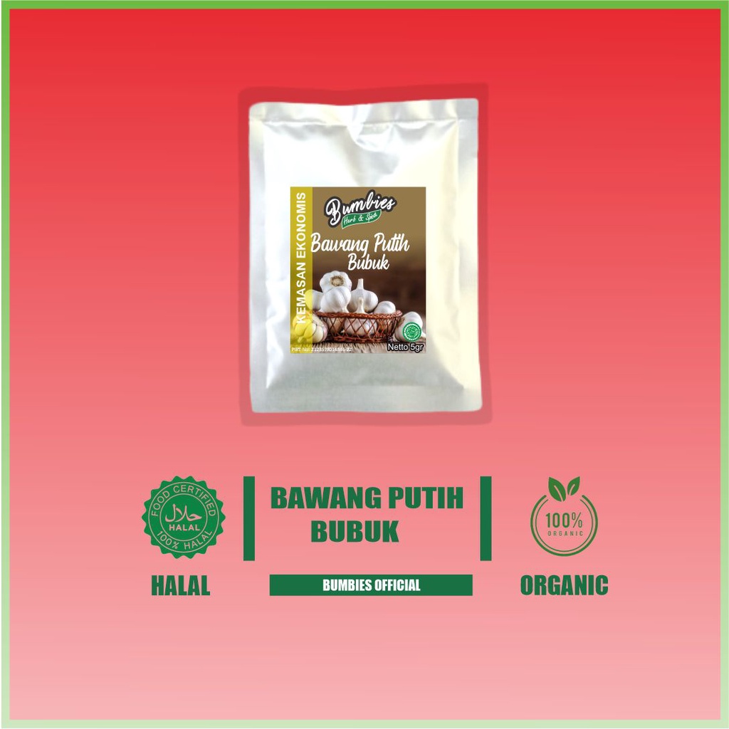 

Bawang Putih Bubuk 5 gram EKONOMIS Bumbies Product | Ground Garlic | Penyedap Rempah Rempah | Bumbu Instan