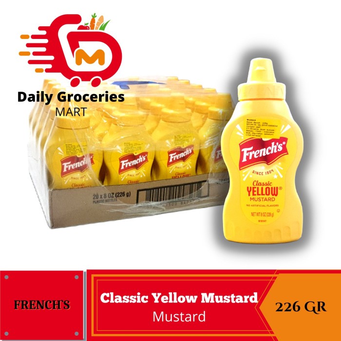 

Terlaris ✨ - Mustard FRENCH`S Classic Yellow Mustard Squeeze - Dressing Sauce 226Gr 2.1.23