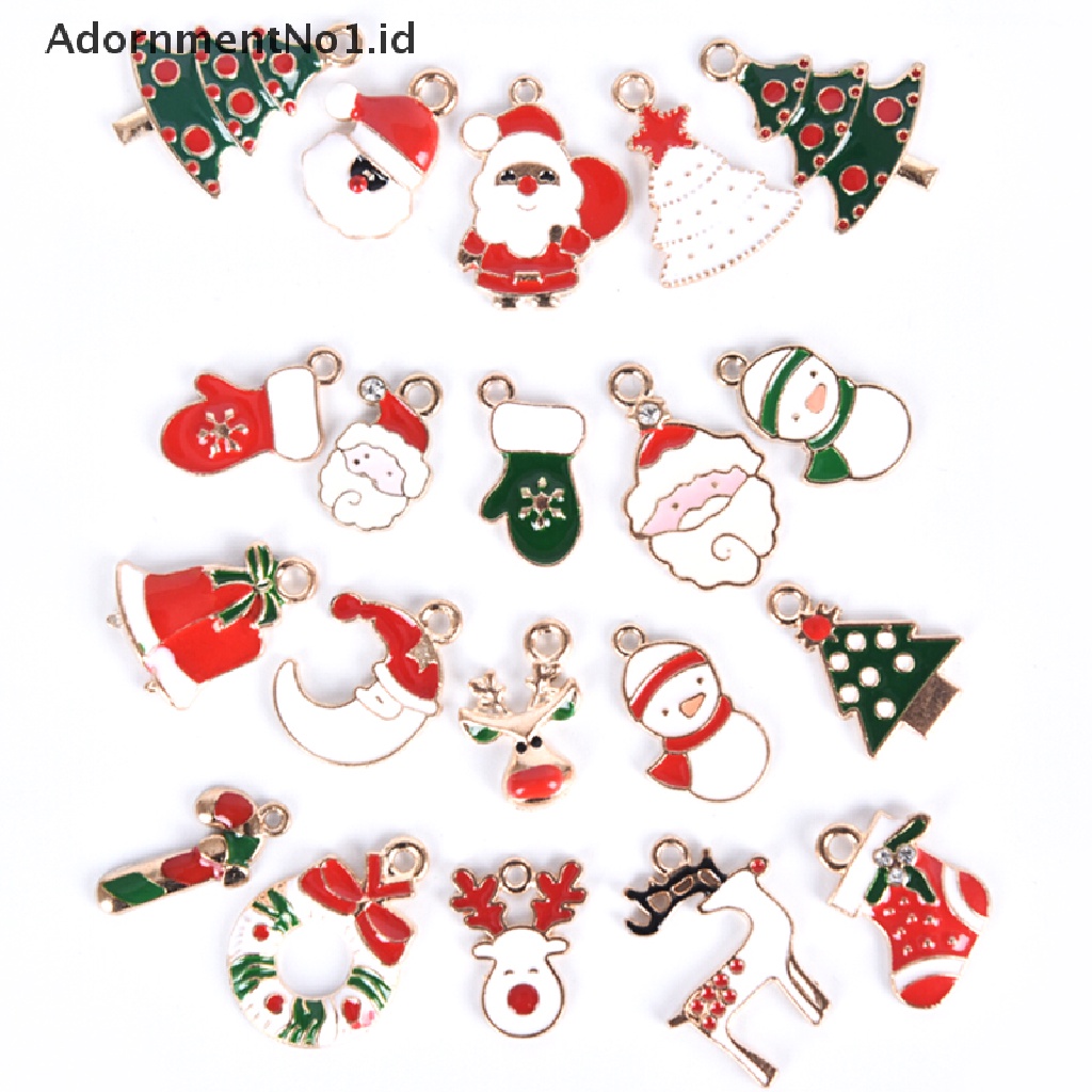 [AdornmentNo1] 20pcs/set Enamel Alloy Campuran Natal Ch Liontin Perhiasan DIY Craft Making [ID]