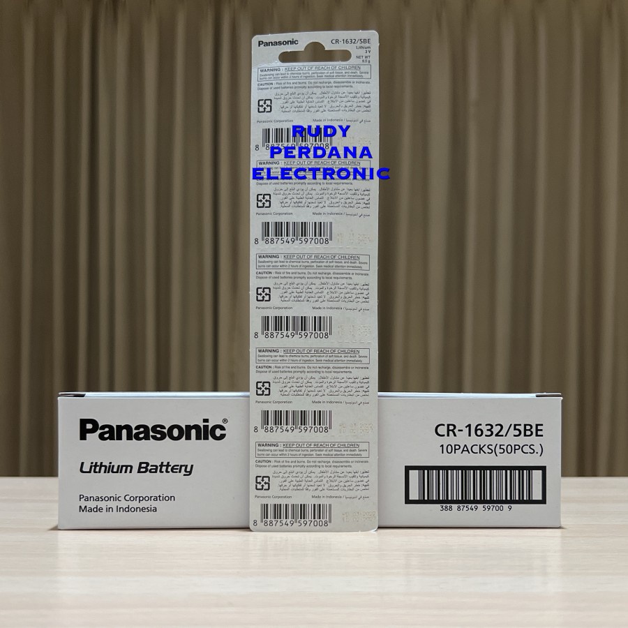 BATTERY LITHIUM 3 VOLT BATERAI COIN KANCING CR1632 CR-1632 PANASONIC