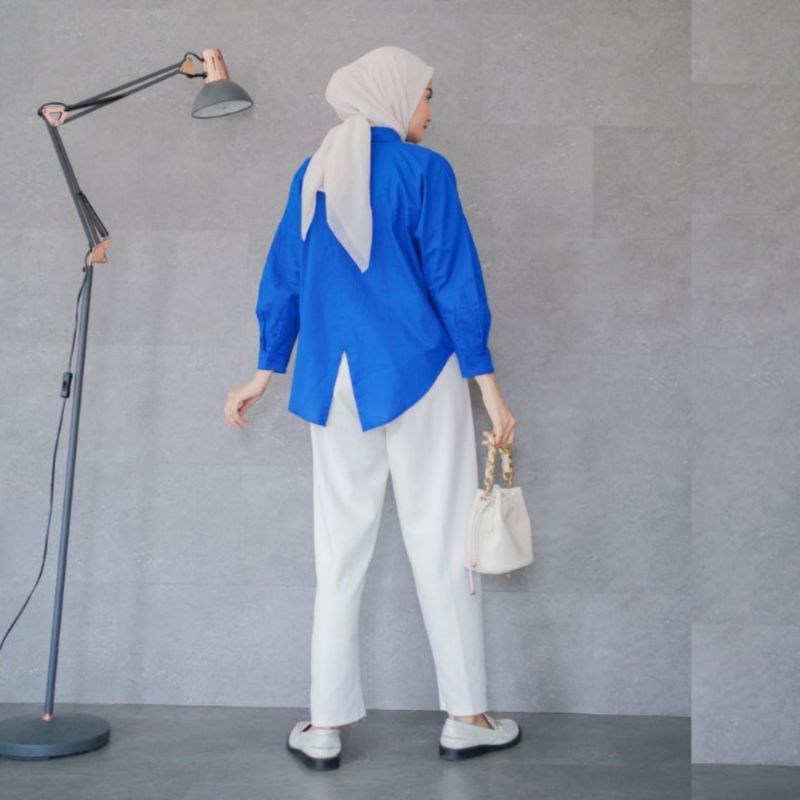 KEMEJA WANITA LINEN OVERSIZE // NELKA LINEN SHIRT