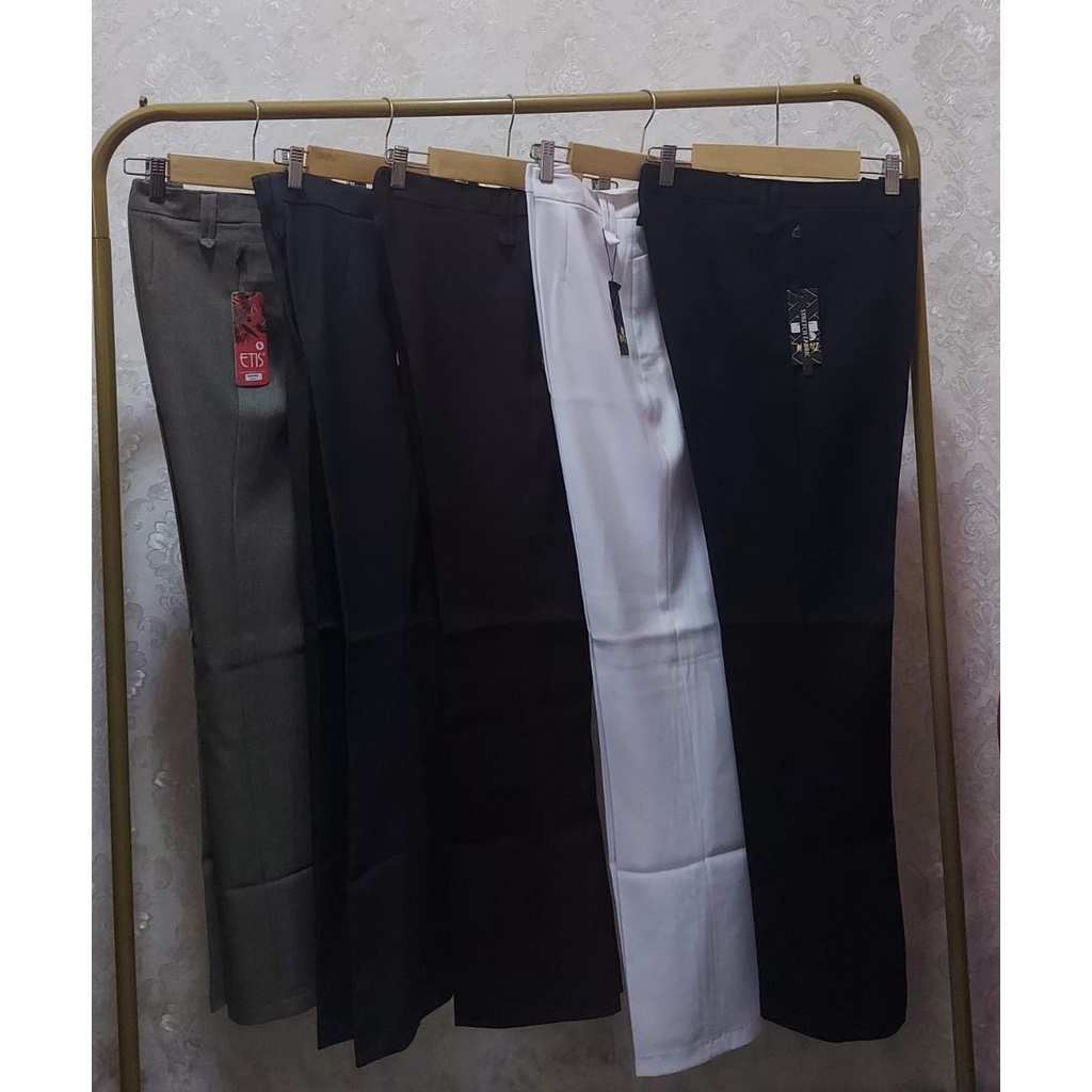 Celana Kantor / Kerja Panjang Model Semibray kain katun woll grade A FREE IKAT PINGGANG
