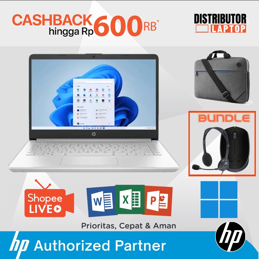 LAPTOP HP 14S - 14 / INTEL CORE  i5 AMD / RYZEN 5 / GARANSI RESMI HP INDONESIA