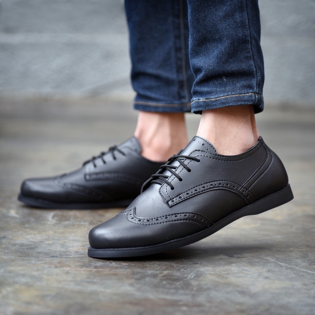 RIONZ X VERON SERIES - Sepatu Formal Casual Pantofel Pria Resmi Formal Kasual Hitam Coklat Brown Black Kantor Kuliah Kondangan Kerja Dinas Guru Terbaru Rerlaris Murah