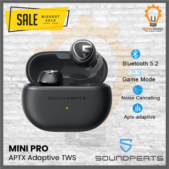 SOUNDPEATS MINI PRO HYBRID ACTIVE NOISE CANCELLING WIRELESS TWS