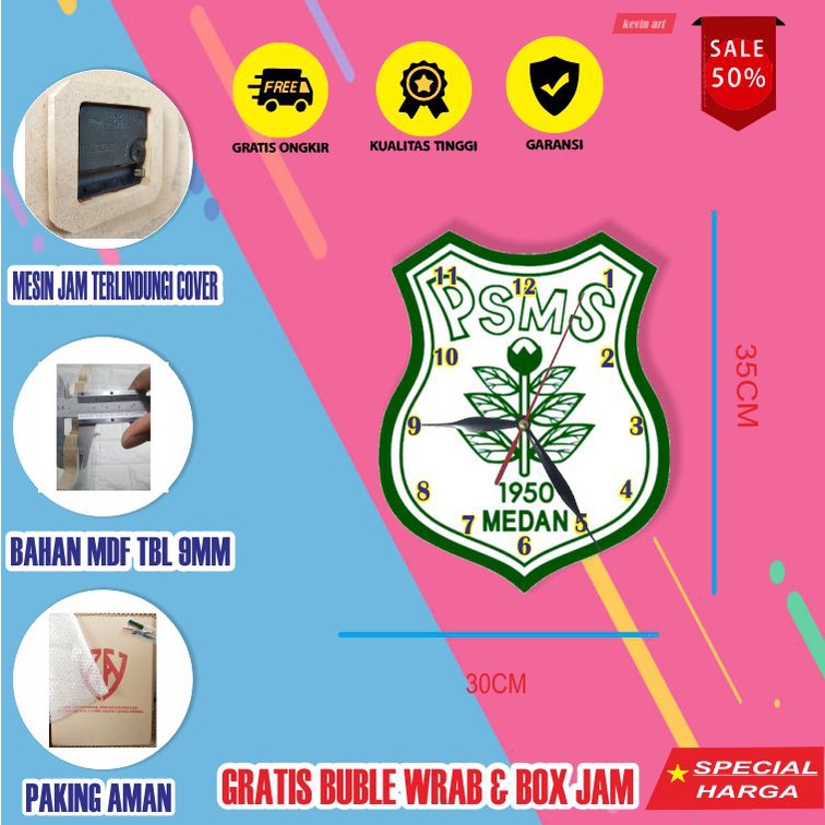 Dekorasi Dinding Kamar Unik Jam Dinding Motif PSMS Medan Keren Minimalis