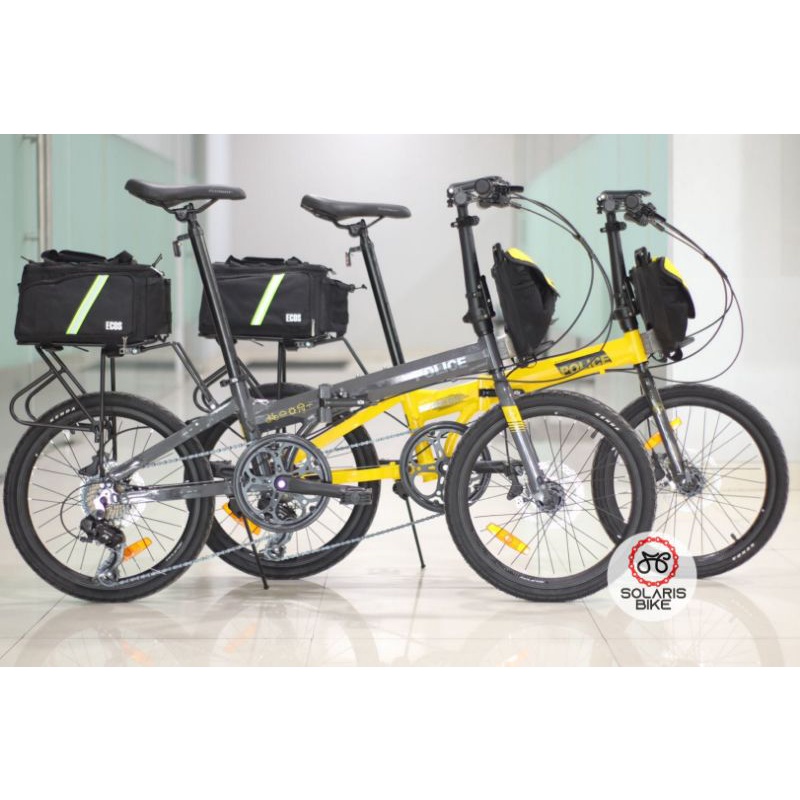 Sepeda Lipat 20 Inch Element Texas Police Hydrolic Free Tas