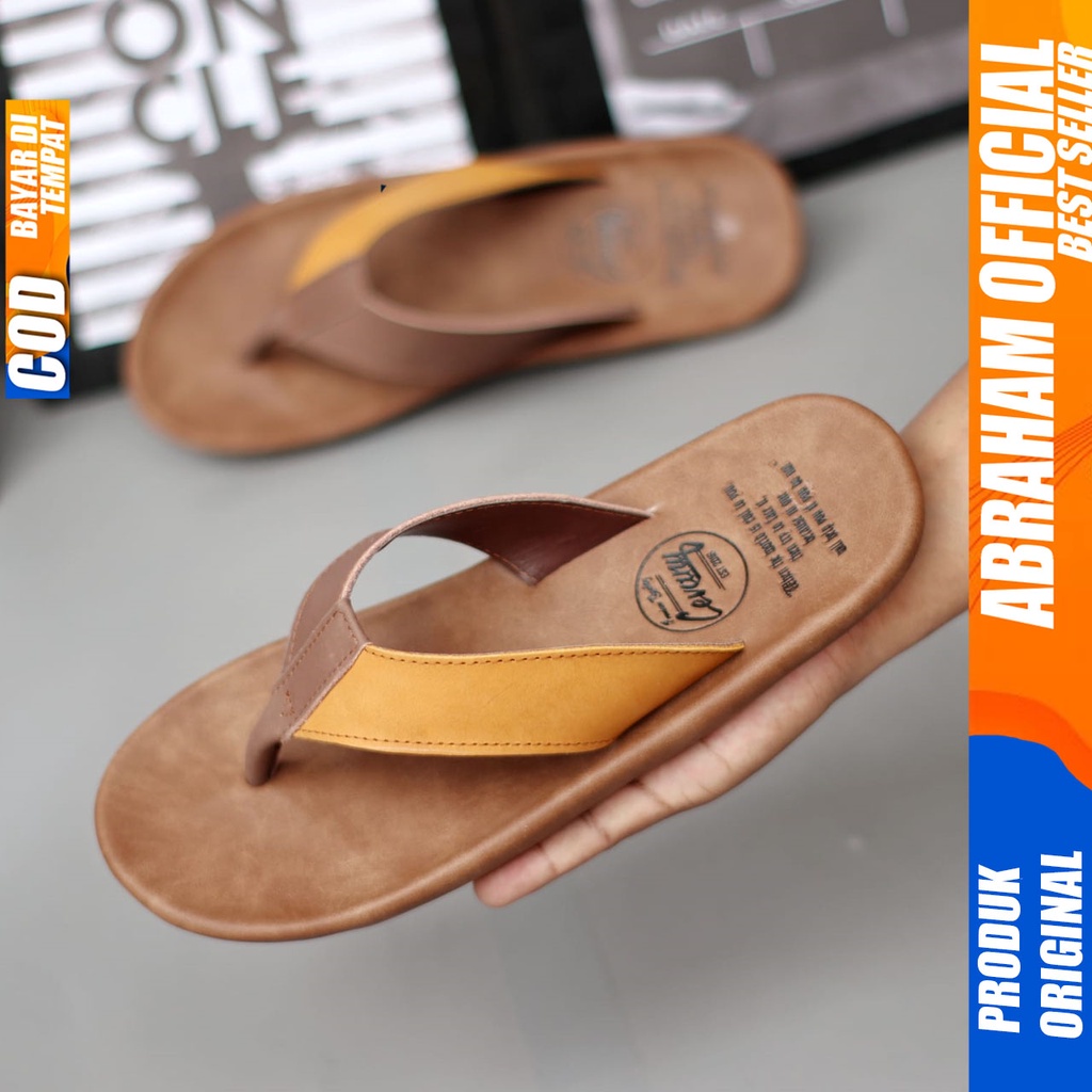 Sandal Kulit Pria Sendal Jepit Pria Original Abraham KIAN