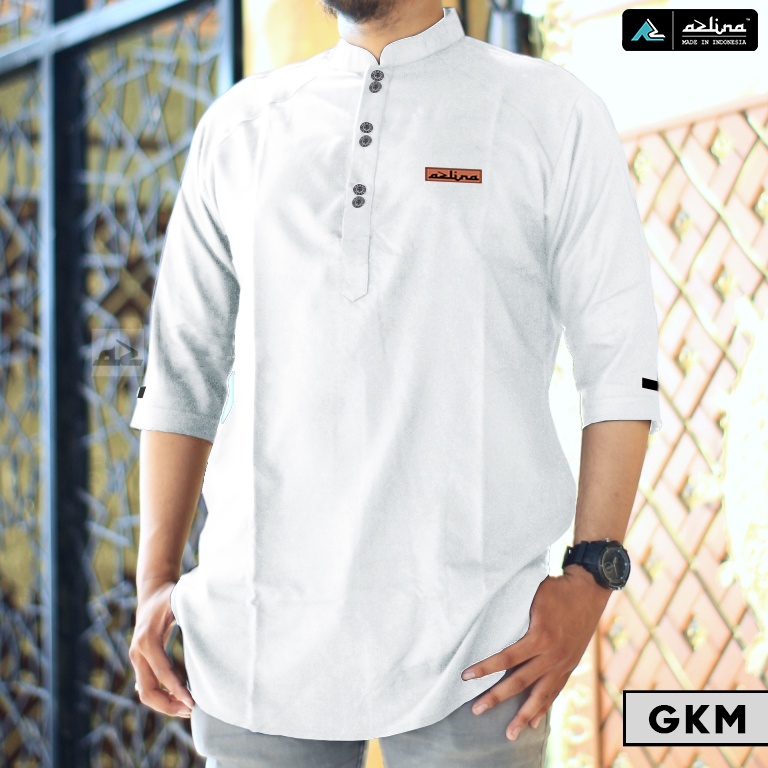 Koko kurta dewasa baju koko pria pakistan warna hitam lengan 3/4 bahan katun madinah premium