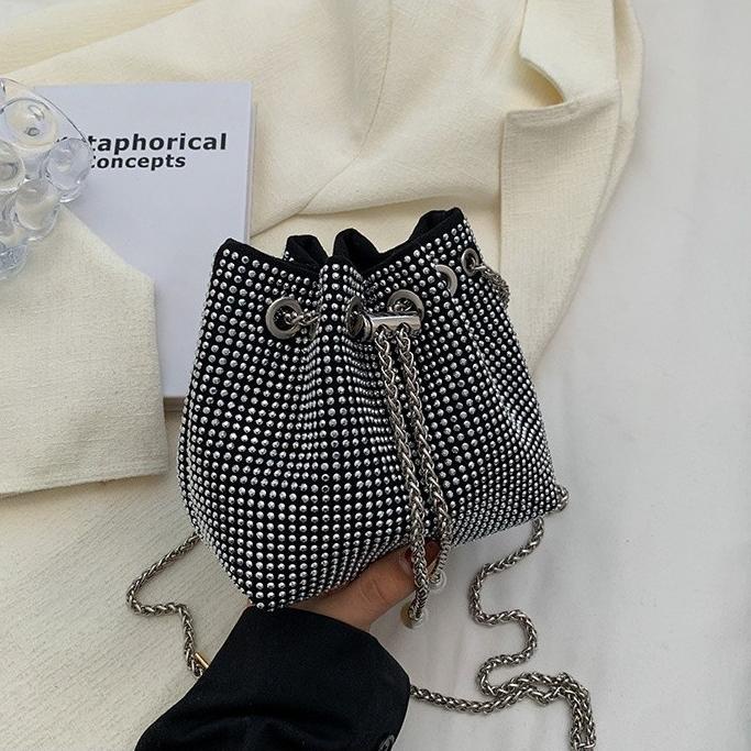 tas selempang wanita serut bling bling import