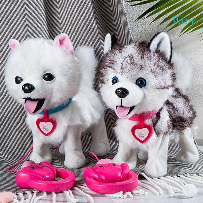 Mary Simulasi Boneka Puppy Dapat Kulit Kayu Anjing Kerah Robot Lucu Untuk Anak-Anak