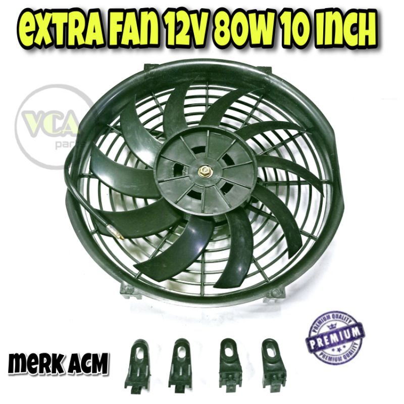 EXTRA FAN BACO KIPAS EKSTRA PLASTIK AC MOBIL 10&quot; ( 10 INCH ) 12v 80w