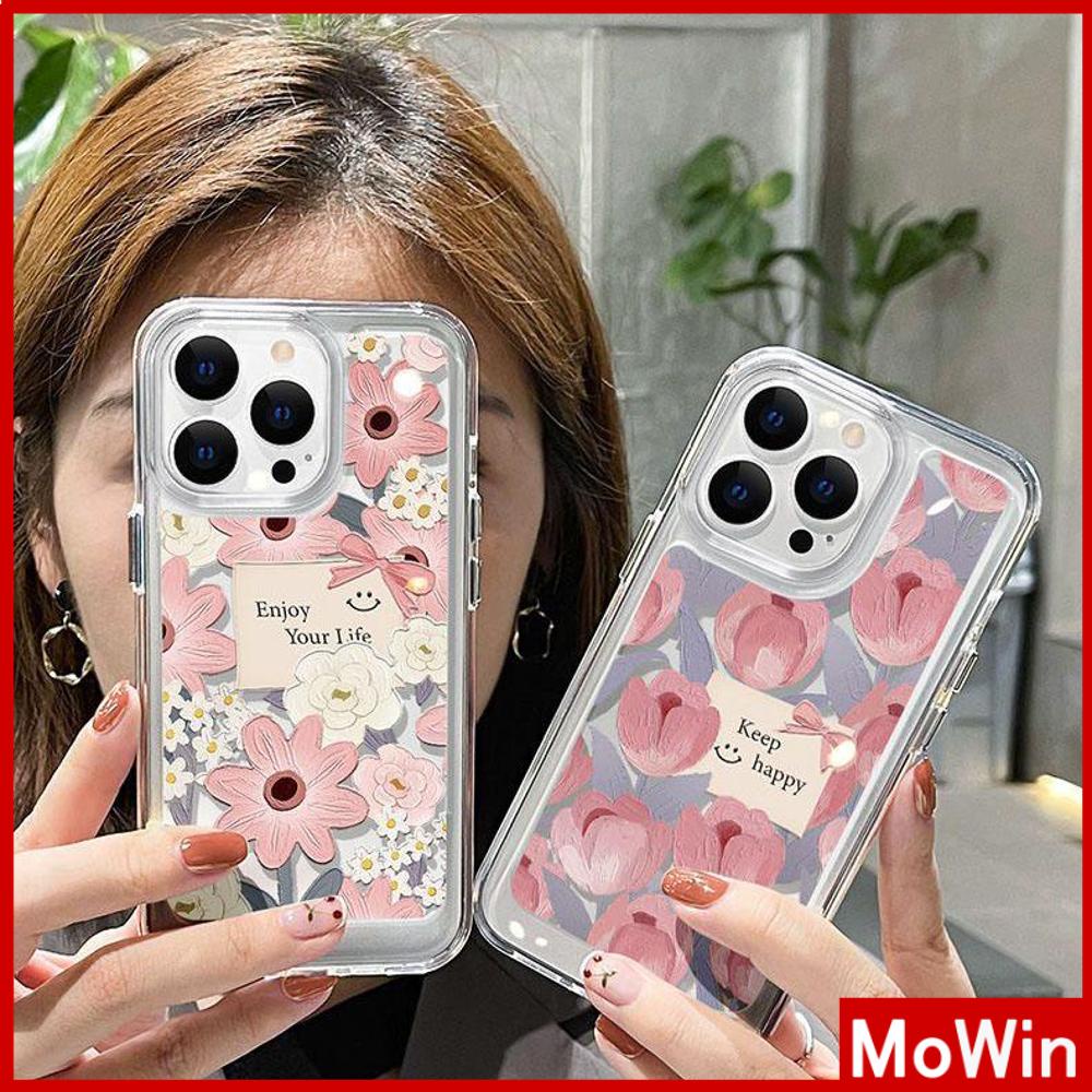 For iPhone 14 Pro Max iPhone Case HD Clear Case Acrylic Hard Case Plating Button Shockproof Oil Painting Flower Compatible with iPhone 11 12 13 Pro Max 7Plus XR XS MAX
