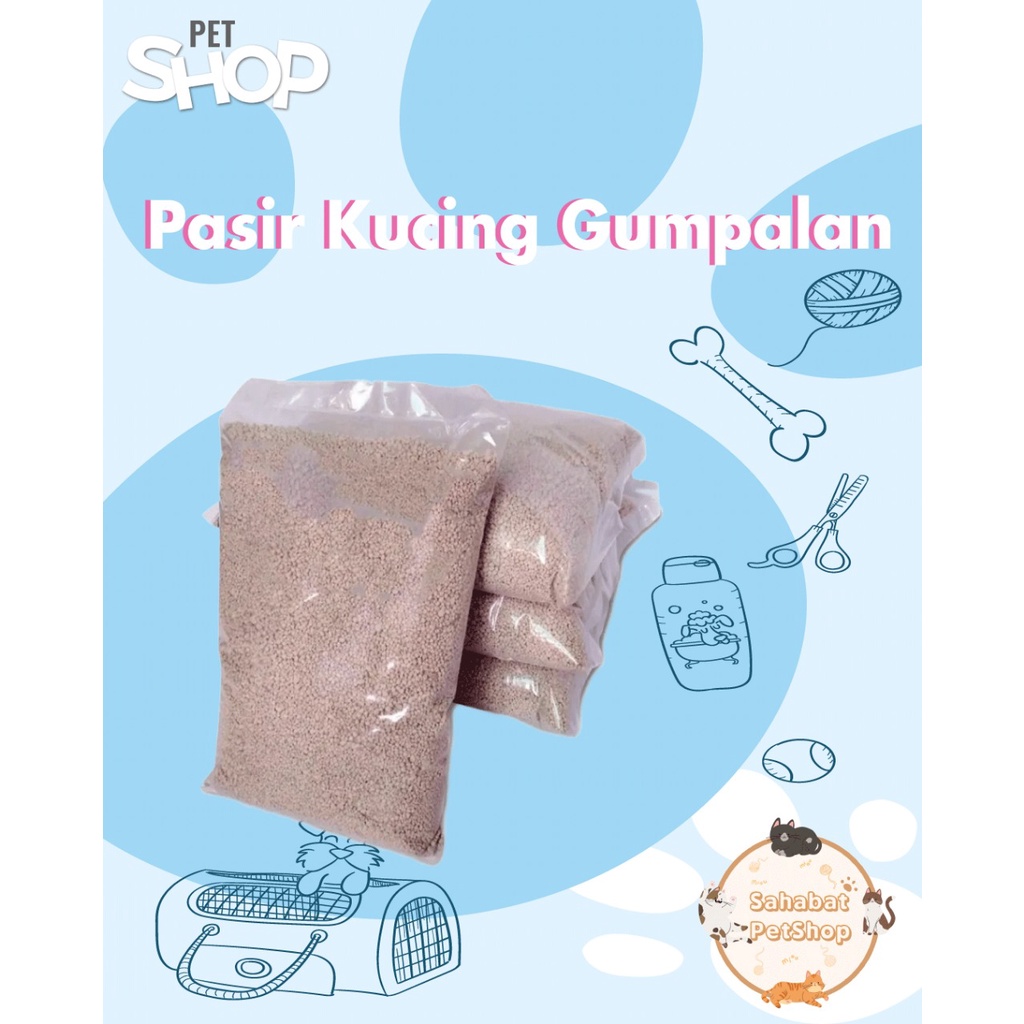 [ Garansi Termurah ] Pasir kucing Bentonite Gumpal Wangi 1kg Timo Kwalitas Import Seperti Top