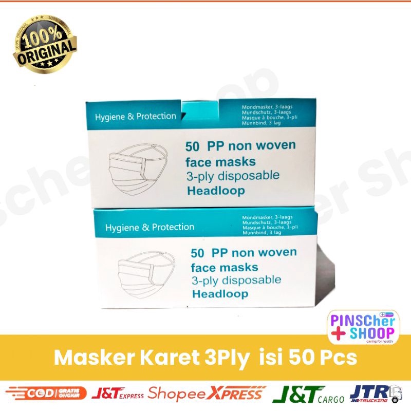 MASKER 3 PLY FACEMASK DAILY MASKER CANTOL / MASKER HIJAB NON MEDIS ISI 50 PER BOX