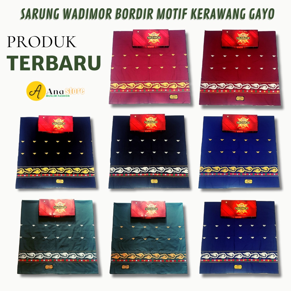 ANA STORE - Sarung Wadimor Warna Bordir Motif Kerawang Gayo Dewasa Pria Wanita