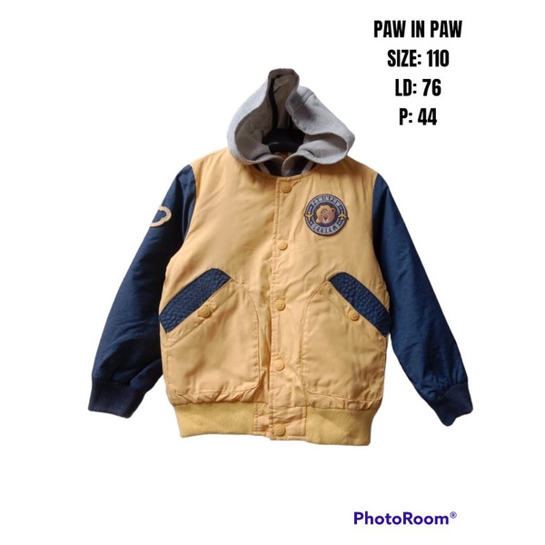Jaket Varsity Hoodie Anak Paw In Paw Thrift