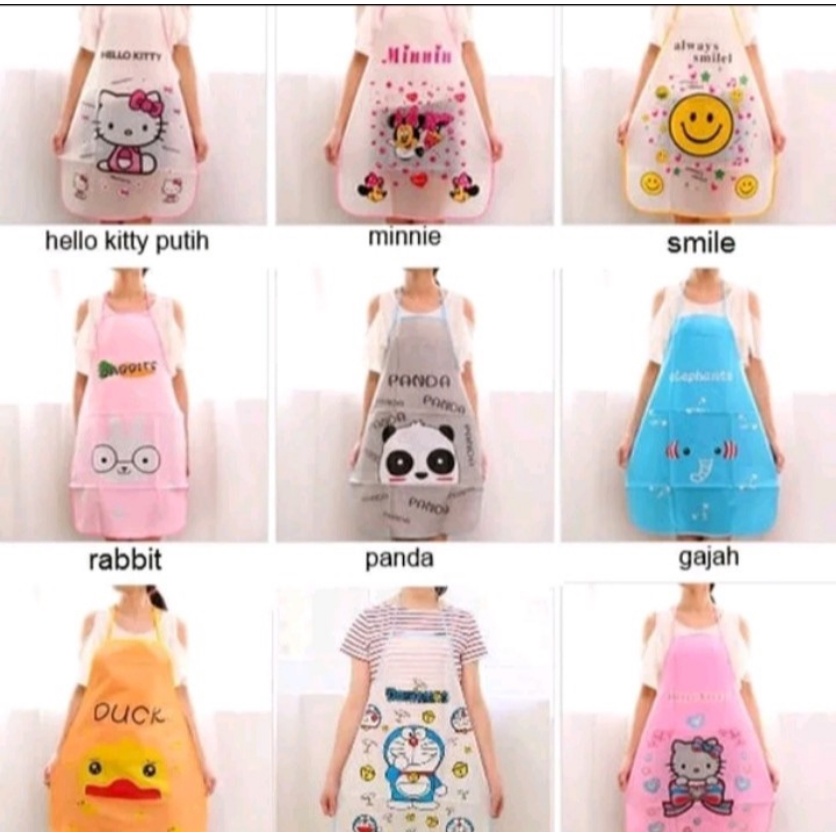 ⭐️𝐈𝐇𝐒 𝟎𝟐𝟗 𝐋𝐚𝐦𝐩𝐮𝐧𝐠⭐️Celemek Dapur Apron Masak Anti Air Celemek Motif Karakter Kartun Waterproof Korean Apron