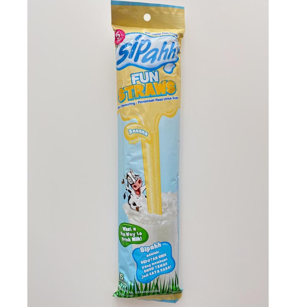 

Terlaris ` Sipahh Fun Straw Pack 5's (Banana) ☮