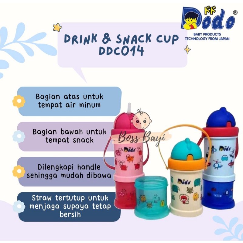 DODO - Drink &amp; Snack DDC014 / Botol Minum &amp; Wadah Cemilan Bayi Anak