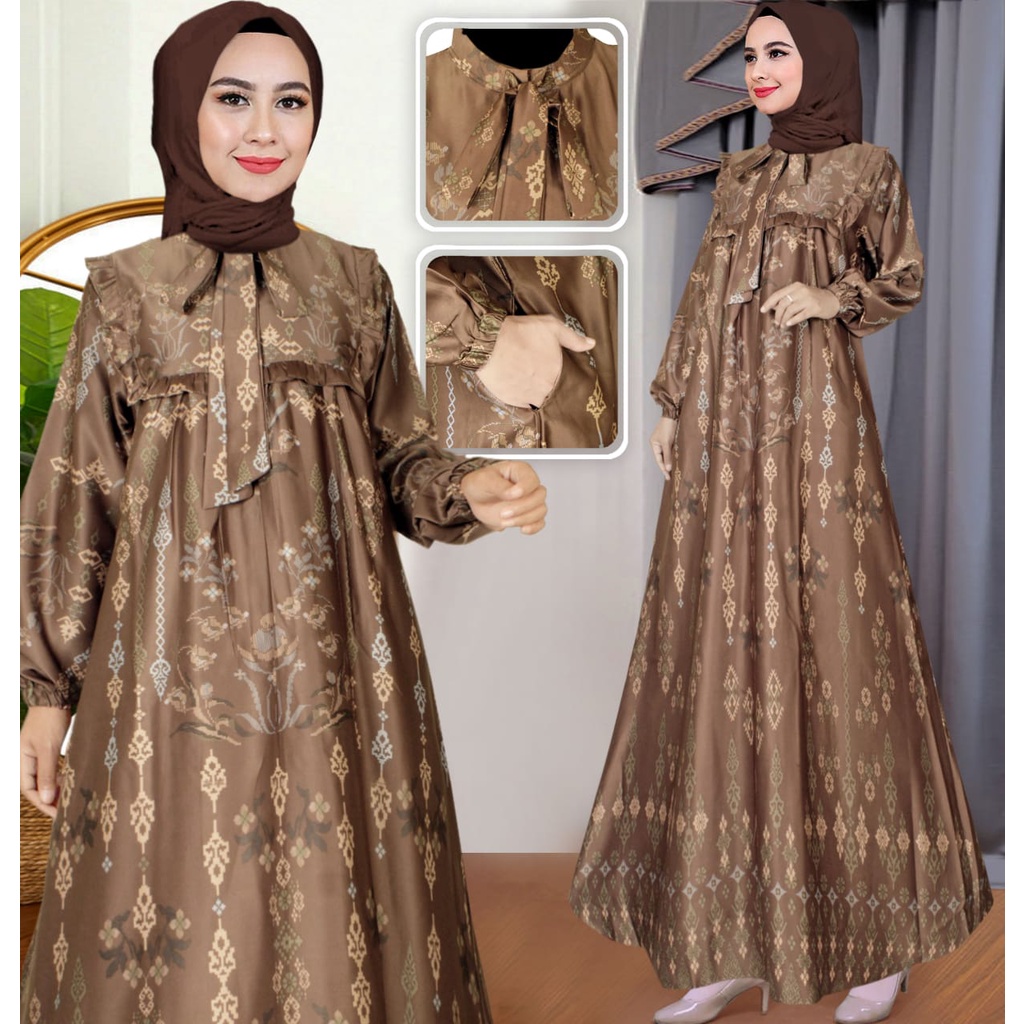 TAMARA DRESS | Gamis Motif Silk Premium | Gamis Pesta Silk Premium| Gamis Pesta Jumbo