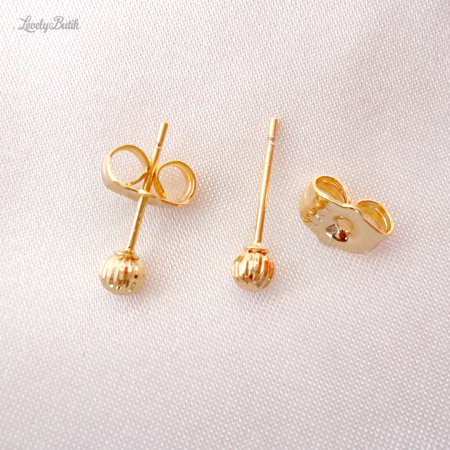 Anting Tindik Xuping Korean Style Rin4 Giwang Tusuk Kancing Bola Motif Kekinian - Lovelybutik