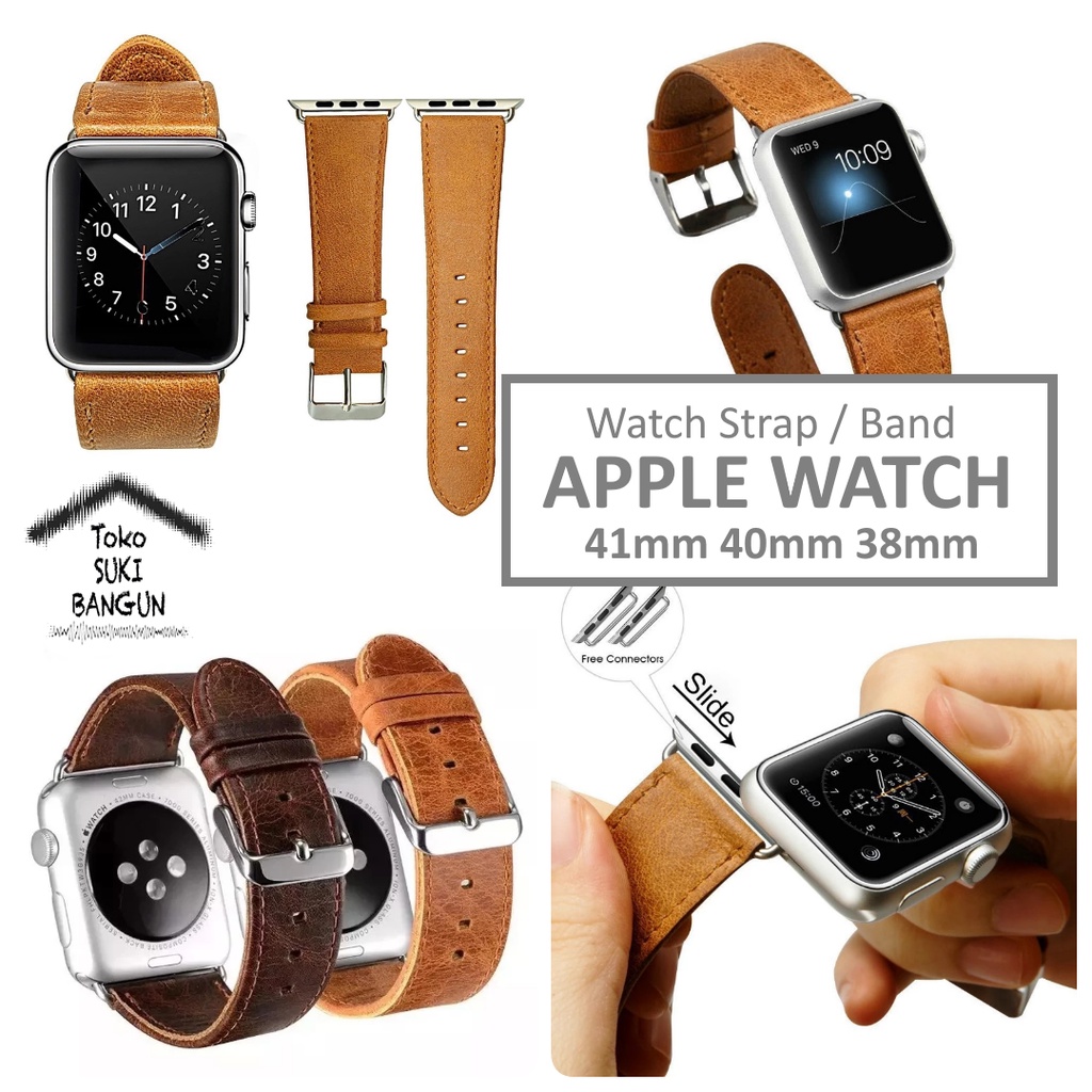 Strap Apple Watch Series 8 7 6 5 4 3 2 1 41mm 40mm 38mm TALI JAM VINTAGE Leather