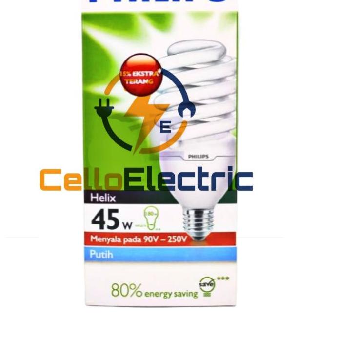 Depan Lampu Philips Helix 35w 45w 55w / Philips Tornado 45 Watt Putih / Bohlam Spiral