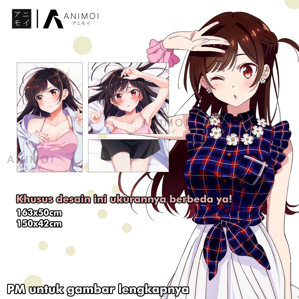 Sarung Bantal Dakimakura Anime || Kanojo Okarishimasu || Mizuhara Chizuru Ichinose || Kanokari