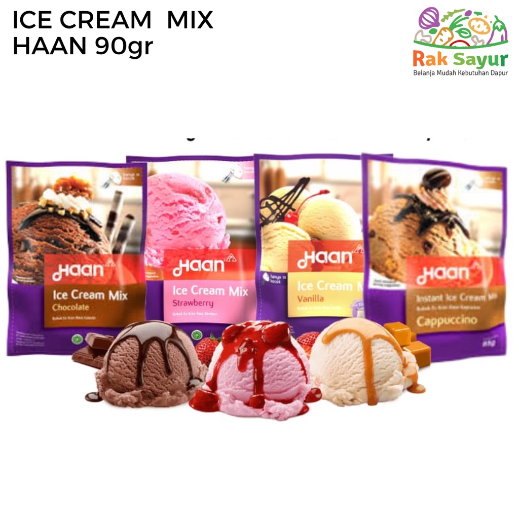 

Ice cream Mix Haan 90gr Rak Sayur Padang Pasar Online Murah Padang