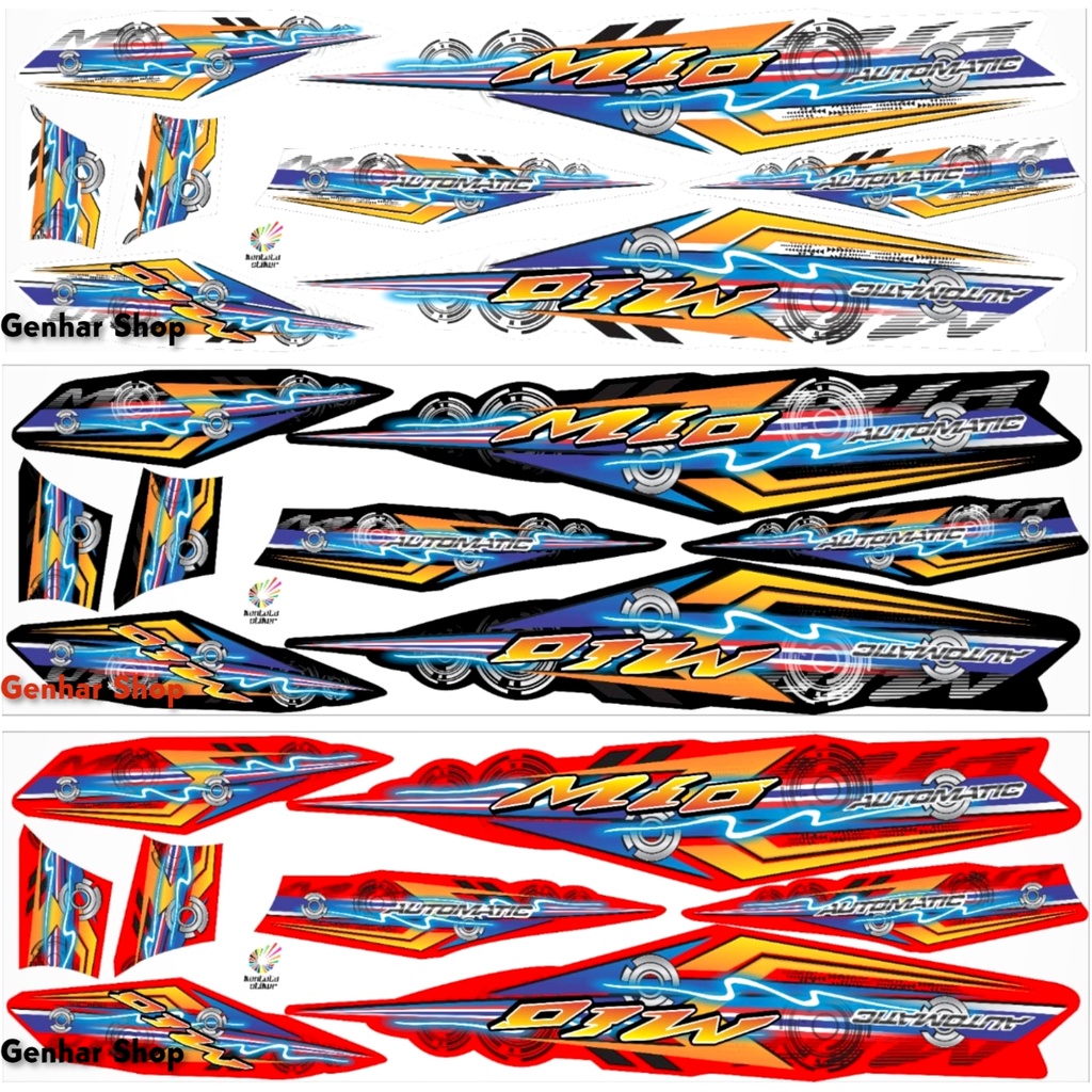 STIKER STRIPING LIS LES BODY MOTOR MIO SPORTY VARIASI THAILAND FULL SET
