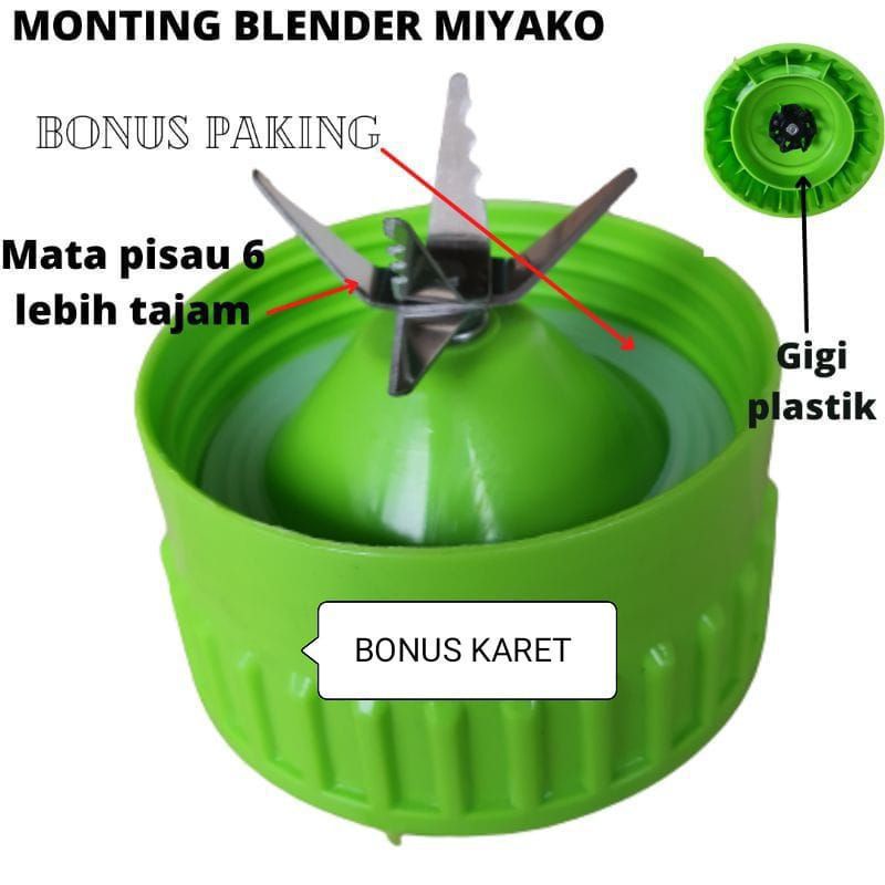 MTG Choper , Monting  JUS , Pisau 6  , Hijau  , Pisau blender Chopper , coper , Monting Miyako hijau