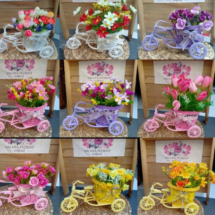 Penjualan Pilihan COD Bunga | bunga hias | bunga Vas sepeda | pot sepeda | pot pagar | bonsai hias |
