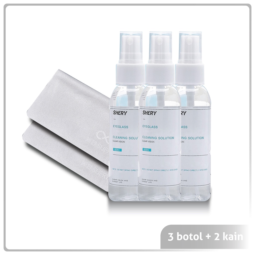 Colore.in Cairan Pembersih Spray Lensa/Kacamata/hp/Kamera/Jam Tangan Cleaner Spray Termurah Free Lap P007-3Botol+2Kain