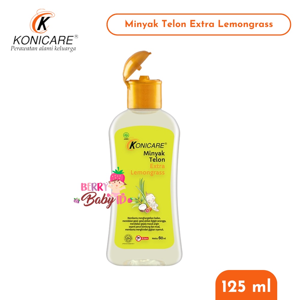 Konicare Minyak Telon Bayi Extra Lemongrass 125ml Hangat Anti Nyamuk Berry Mart