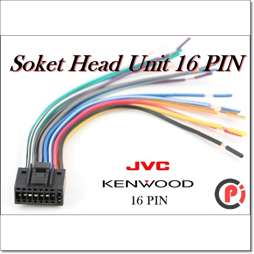 Soket Socket Head Unit Jnc Kenwood 16 Pin Untuk Tape Doubledin Single Din Mobil