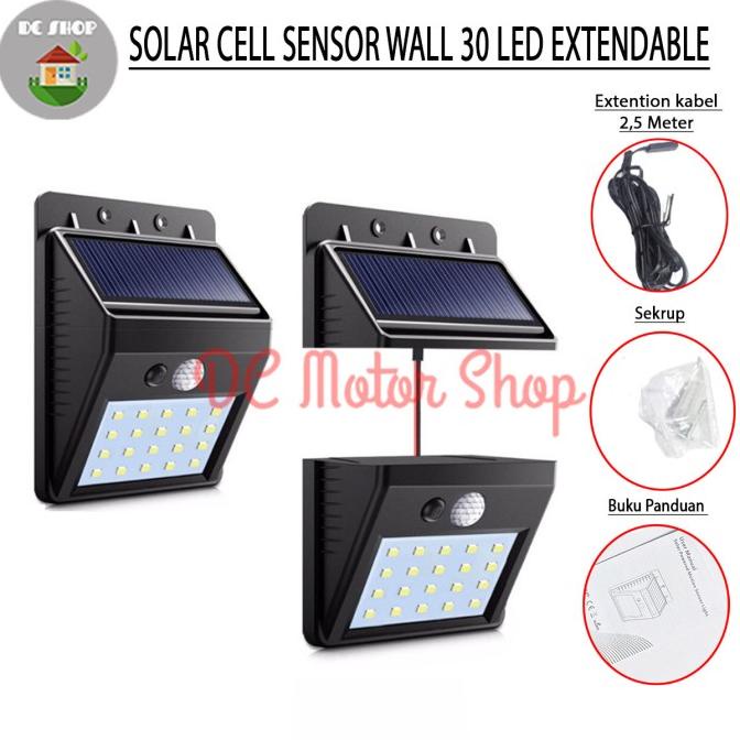 Solar Cell Lampu Dinding Taman 30 LED Lampu dan Solar Dipisah 2.5m dc-motor90 Ayo Beli