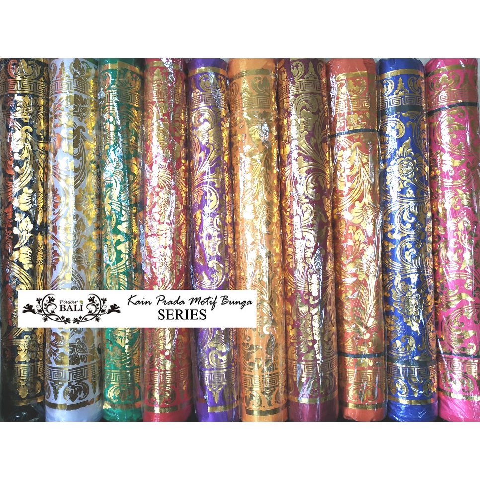 Kain Prada Motif Bunga - Merah